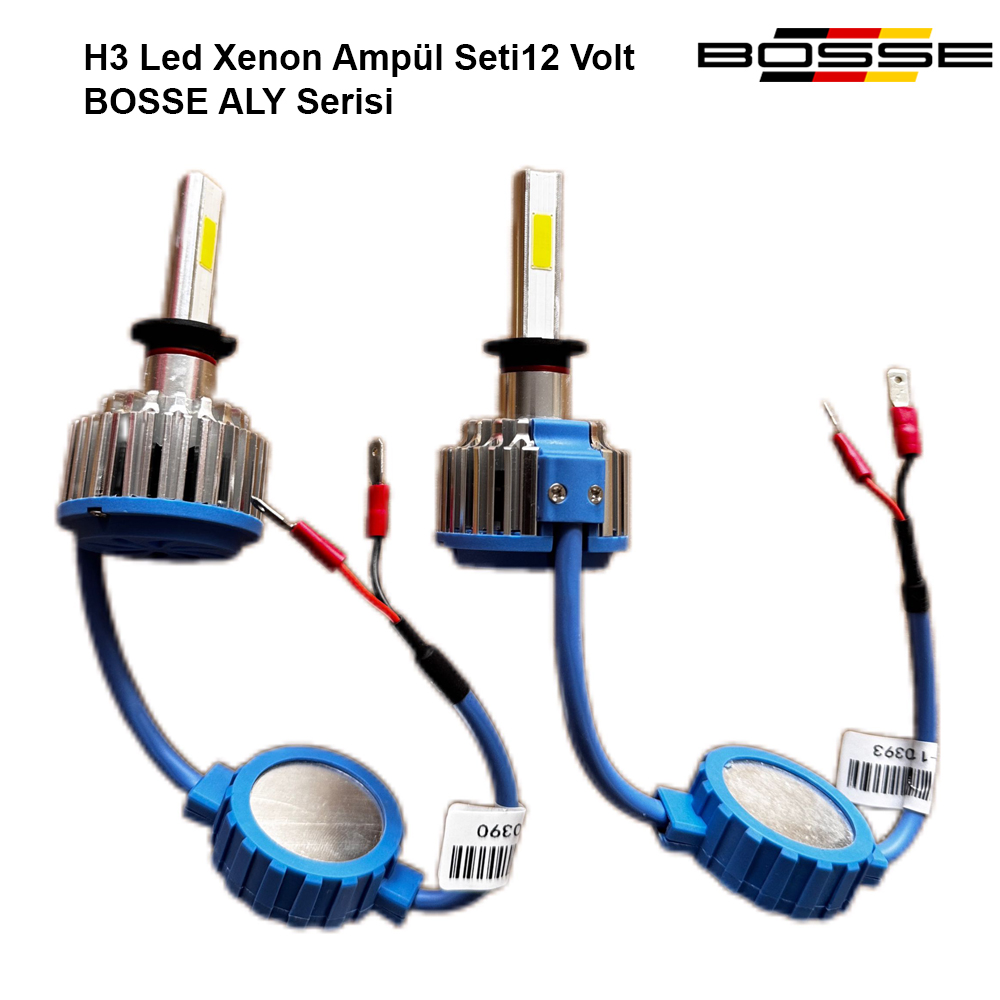 H3 Led Xenon Far Ampül Set Şimşek Etkili BOSSE ALY Serisi 12 Volt