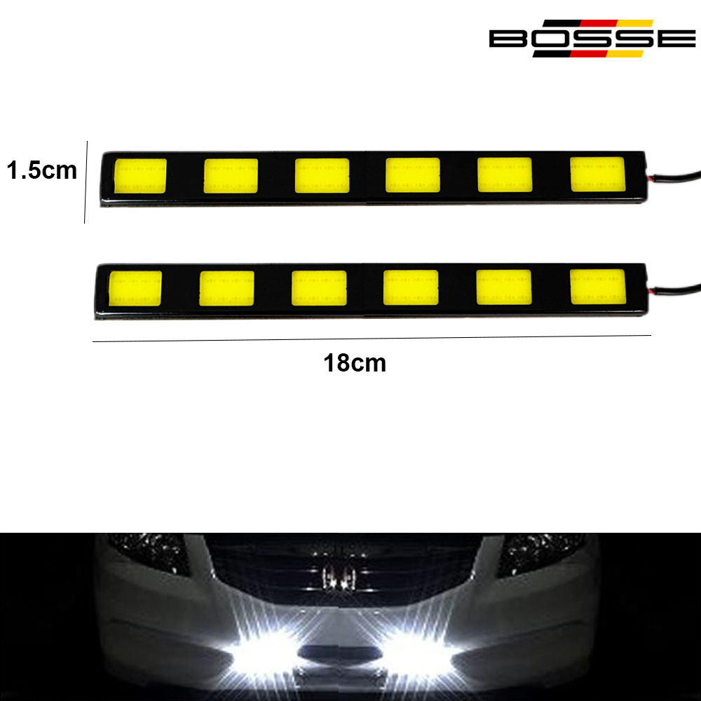 Gündüz Farı Sis Lambası COB LED Beyaz 2li 18cm X 1.5cm 12 Volt