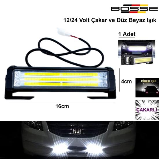 Panjur Arası Çakar Led Off Road Çakar Lamba 1 adet 2 Fonk. Düz ve Çakar Beyaz 12 24 Volt